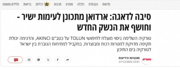 'TOLUN' İsrail'i Tedirgin Ediyor!