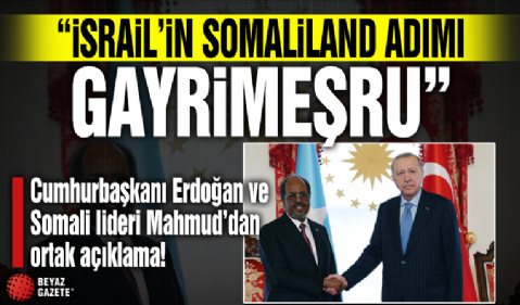Cumhurbaşkanı Erdoğan Somali Cumhurbaşkanı Mahmud ile ortak açıklama yapıyor