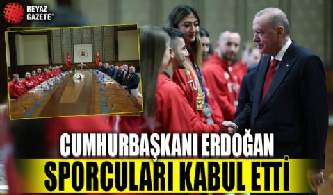 Cumhurbaşkanı Erdoğan, şampiyon sporcuları Külliye'de kabul etti