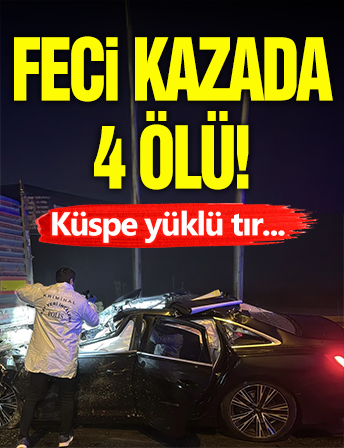 Tıra Saplanan Otomobilde 4 Ölü!