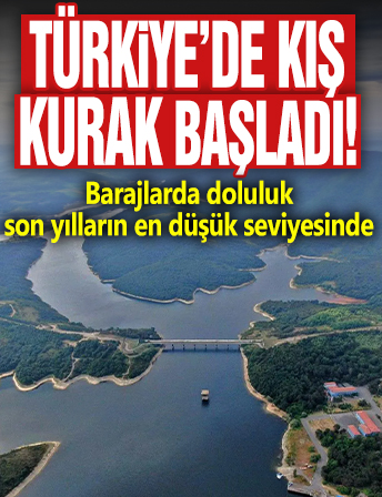 Türkiye’de kış kurak başladı! Barajlarda doluluk son yılların en düşük seviyesinde
