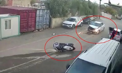 Motosikletli Havada Takla Attı!