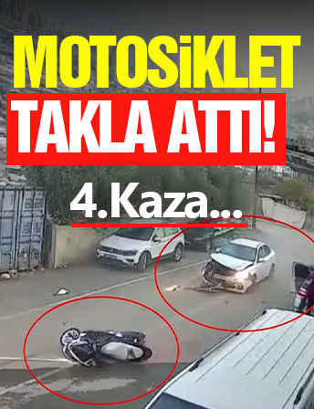 Motosikletli Havada Takla Attı!