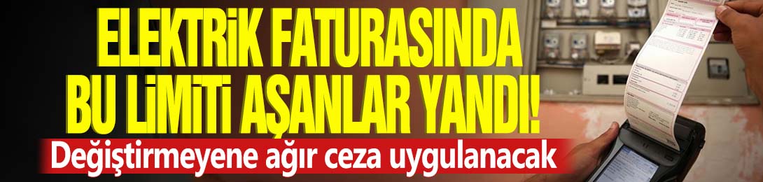 Elektrik faturasında bu limiti aşanlar yandı! Değiştirmeyene ağır ceza uygulanacak