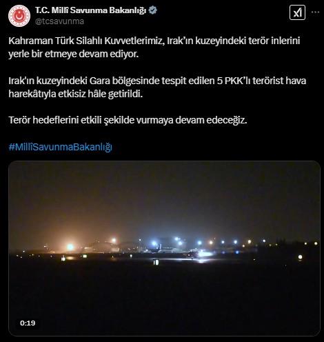 MSB duyurdu! 5 terörist etkisiz hale getirildi