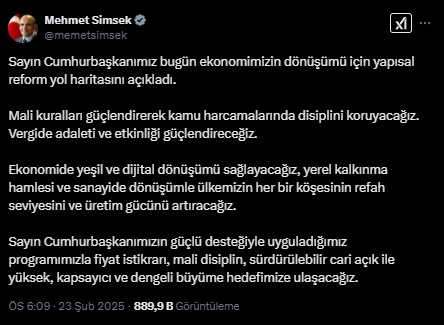 Bakan Şimşek'ten büyüme açıklaması: Hedefimize ulaşacağız