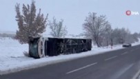 Yolcu otobüsü yan yattı! Çok sayıda yaralı var Haberi