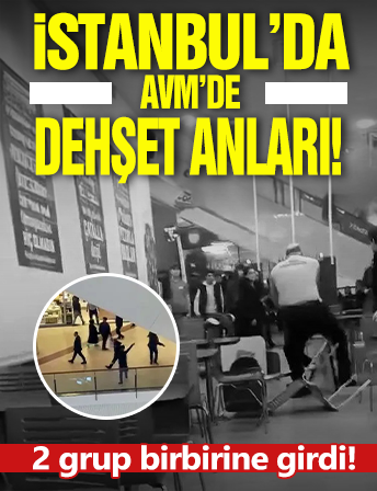 Esenyurt'ta AVM'de dehşet anları! 2 grup karşılıklı bıçak salladı! İşte o anlar