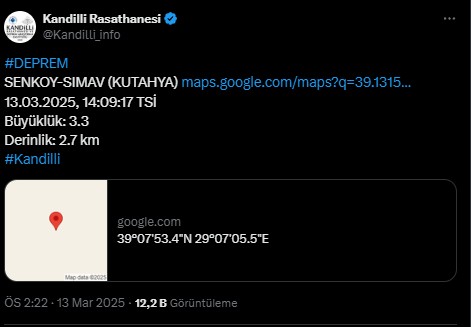 Kütahya'da deprem! Kandilli ilk verileri açıkladı