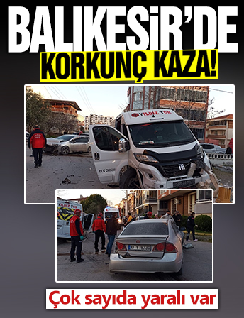 Balıkesir'de servis aracı kaza yaptı: 6 yaralı