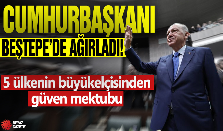 Cumhurbaşkanı Beştepe'de ağırladı! 5 ülkenin büyükelçisinden güven mektubu