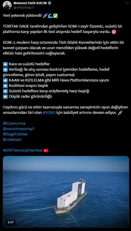 Bakan Kacır paylaştı! Hedefe tam isabet