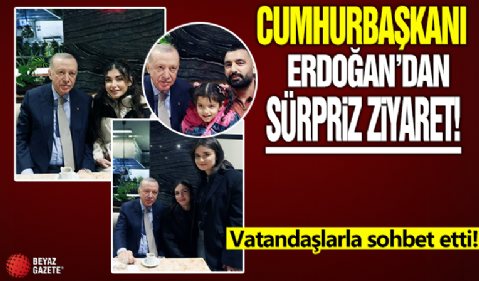 Cumhurbaşkanı Erdoğan'dan kafeye sürpriz ziyaret: Vatandaşlarla sohbet etti!