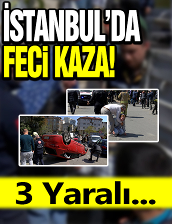 İstanbul'da motosiklete çarpan otomobil takla attı