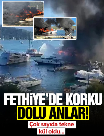 Muğla Fethiye'de korku dolu anlar: 4 teknede yangın!