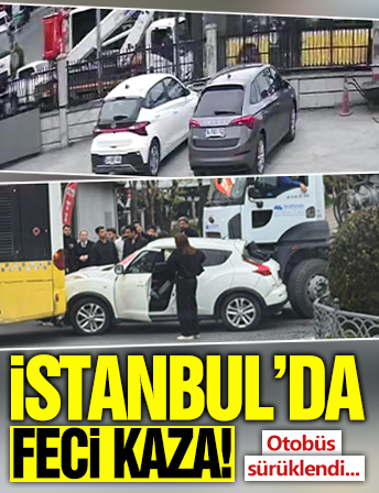 İstanbul'da beton mikseri otomobile çarptı