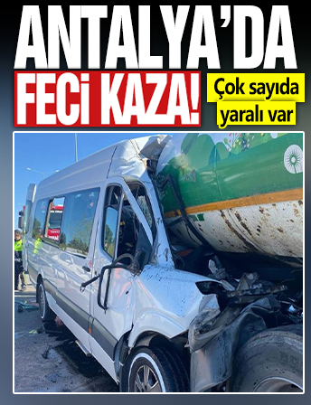 Kamyon ile tur minibüsü çarpıştı: 6 yaralı