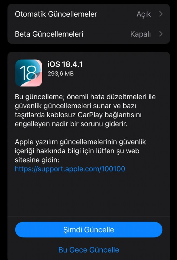 iOS 18.4.1 güncellemesi yayınlandı! iPhone'lardaki can sıkan hata çözüldü
