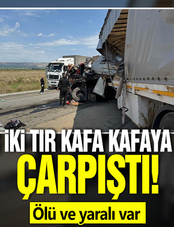İki tır kafa kafaya çarpıştı! Ölü ve yaralı var