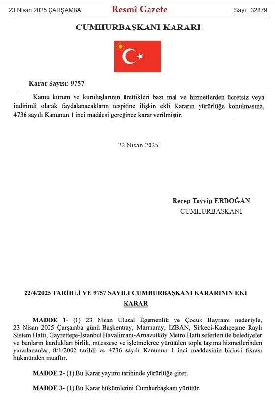 Karar Resmi Gazete'de! 23 Nisan'da...