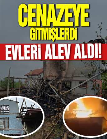 Kocaeli'de cenazeye giden ailenin evi yandı