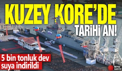 Dünya izledi! 5 bin tonluk dev suya indirildi