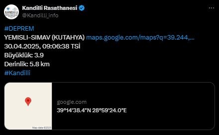 Kütahya deprem ile sallandı! Kandilli açıkladı
