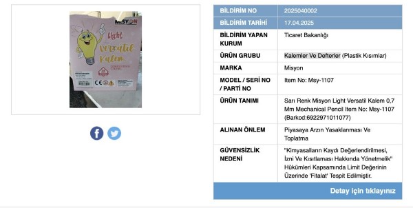 Bakanlık acil toplatma kararı aldı: Bu kalemler ve defterler kanser riskini artırıyor