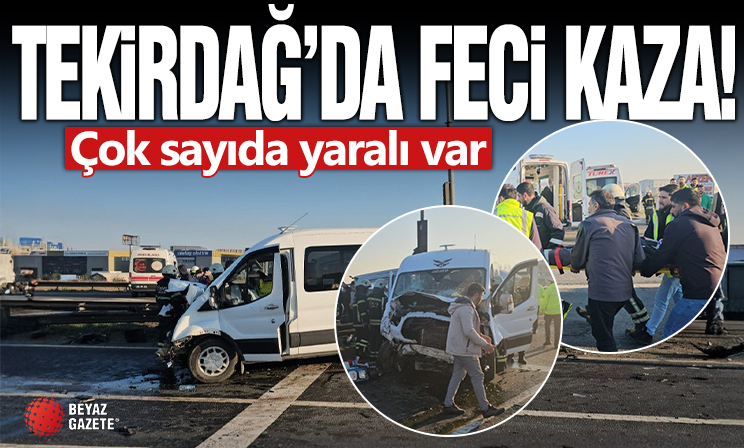 Tekirdağ'da servis minibüsleri çarpıştı: 18 yaralı