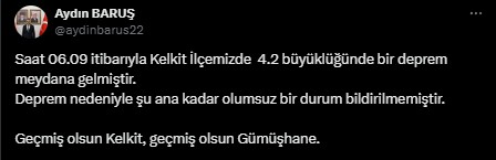 Gümüşhane'de deprem! AFAD duyurdu
