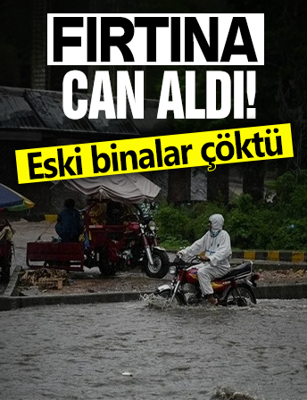 Fırtına can aldı: Eski binalar çöktü