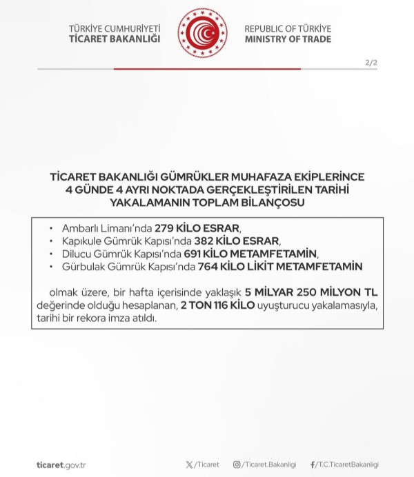 Uyuşturucu operasyonlarında tarihi başarı: 764 kilo uyuşturucu yakalandı