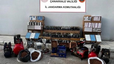 Çanakkale'de iki iş yerinde kaçak tütün yakalandı