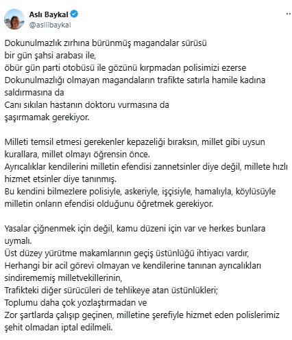 Parti araçlarını polisin üzerine sürmüşlerdi! Aslı Baykal'dan CHP'ye sert tepki