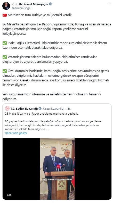 Yaşlı hastalara büyük müjde! Raporlar artık otomatik yenilenecek