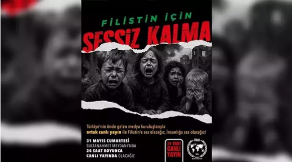 Gazetecilerden Filistin için 24 saat nöbette olacak!