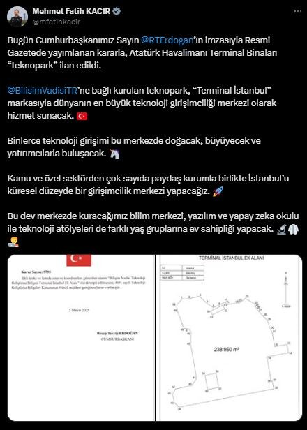 Resmi Gazete'de yayımlandı! Cumhurbaşkanı Erdoğan'dan Atatürk Havalimanı kararı