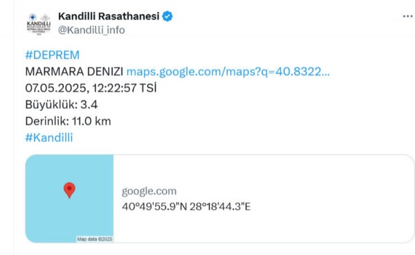 İstanbul'da deprem! Kandilli Rasathanesi açıkladı