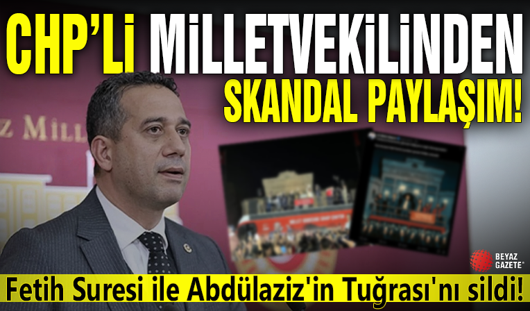 CHP’li Ali Mahir Başarır’dan skandal paylaşım: İstanbul Üniversitesi kapısındaki Fetih Suresi ile Abdülaziz'in Tuğrası'nı sildi!