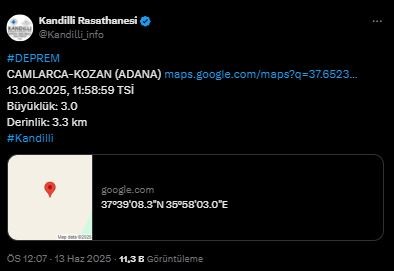 Adana'da deprem! Kandilli'den açıklama geldi