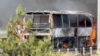 TEM’de korku dolu anlar! Yolcu otobüsü küle döndü Haberi
