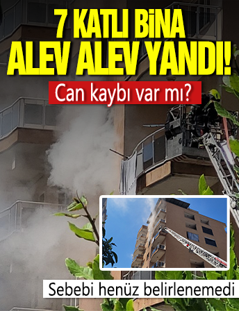 Aydın'da 7 katlı apartmanda yangın