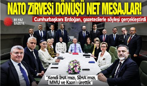 Cumhurbaşkanı Erdoğan, NATO Zirvesi dönüşü gazetecilerle söyleşi gerçekleştirdi!