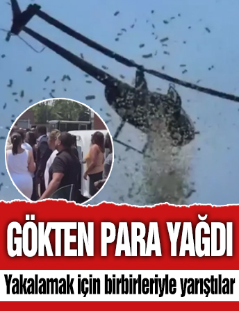 Gökten para yağdı, vatandaşlar yakalamak için birbiriyle yarıştı