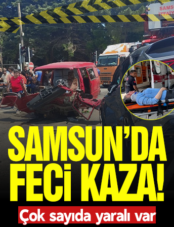 Samsun'da panelvan araç ile otomobil çarpıştı: 5 yaralı
