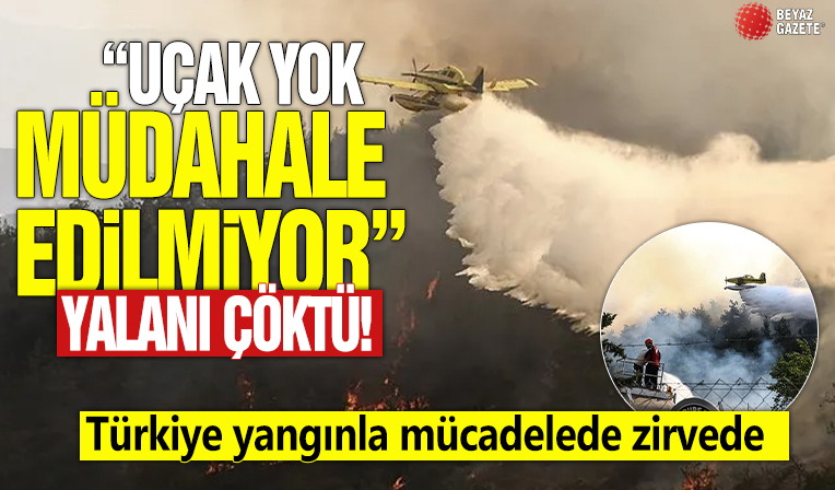 'Uçak yok müdahale edilmiyor' yalanı çöktü! Türkiye yangınla mücadelede zirvede