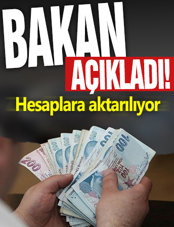 Bakan açıkladı! Hesaplara aktarılıyor