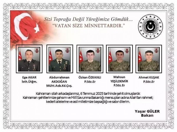 MSB acı haberi duyurdu! Irak'ta şehit sayısı 12'ye yükseldi!