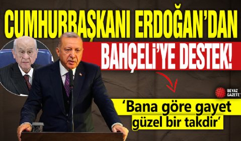 Cunmhurbaşkanı Erdoğan'dan Bahçeli'ye destek! 'Bana göre gayet güzel bir takdir'