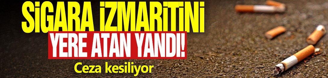 Sigara izmaritini yere atan yandı! Ceza kesiliyor